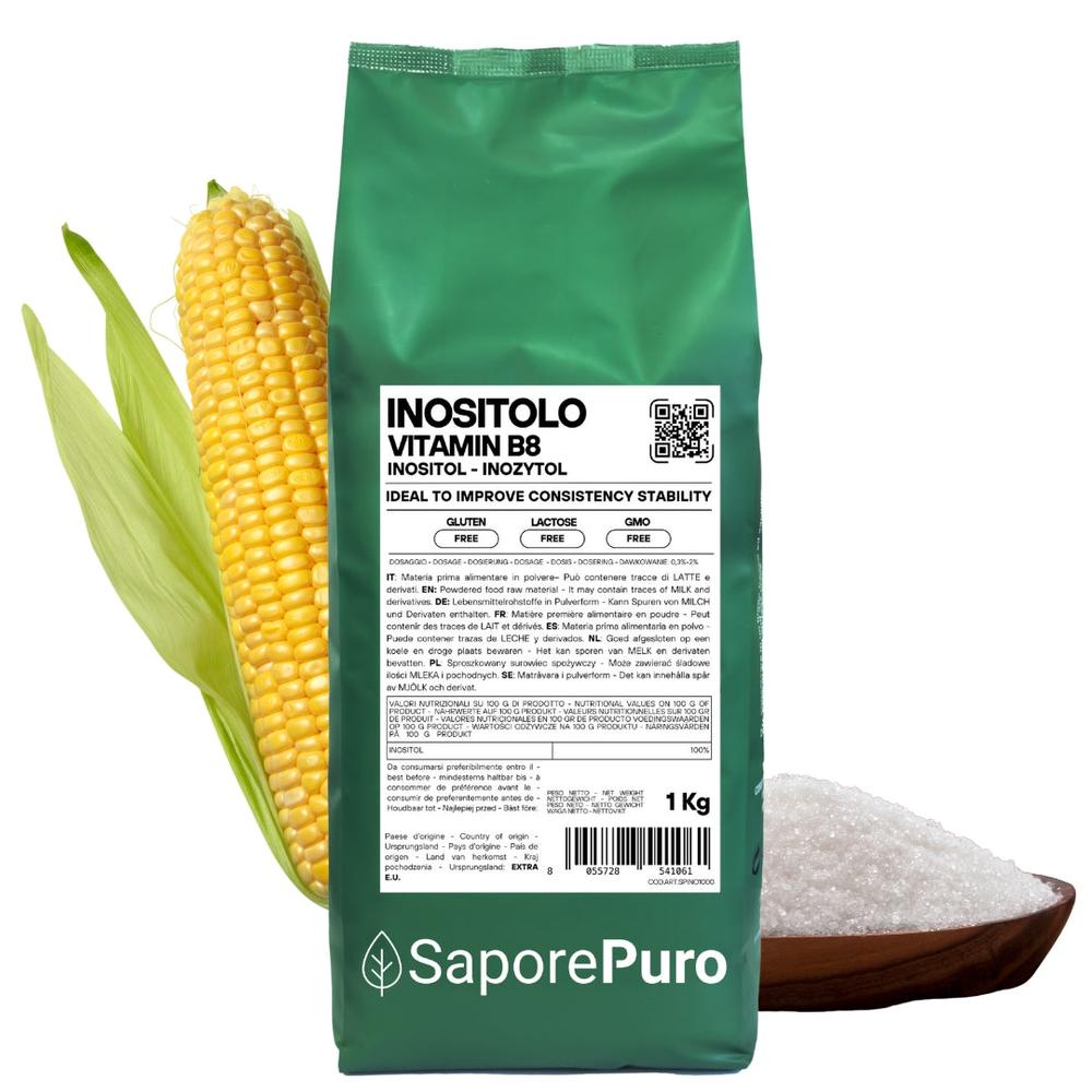 Inositolo (Myo-Inositol) pura in capsula, integratore vitamina B8 naturale, prodotto da SaporePuro.