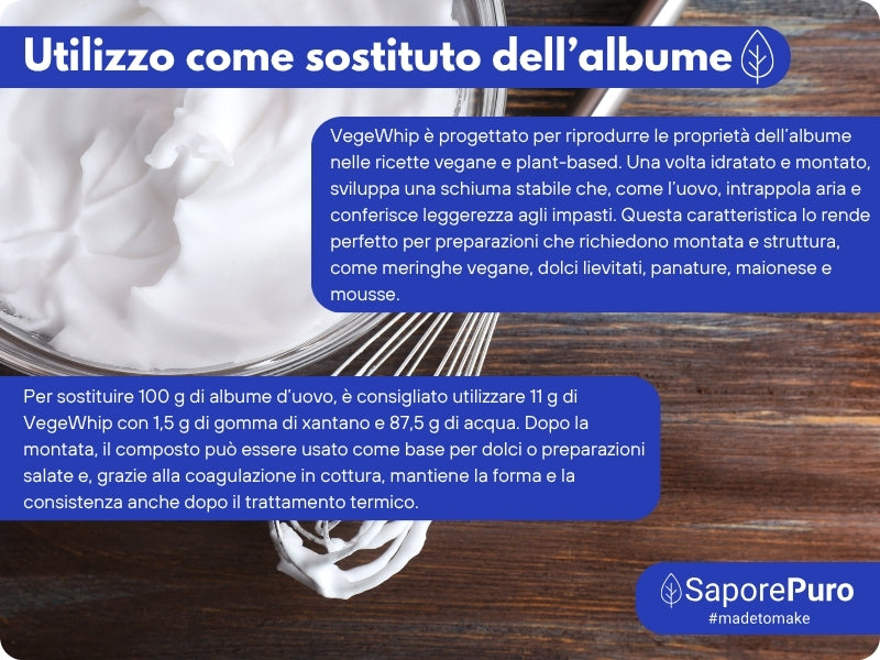 Proteine Isolate di Patata - Albume Vegano - VegeWhip - Per realizzare prodotti Vegan - SaporePuro