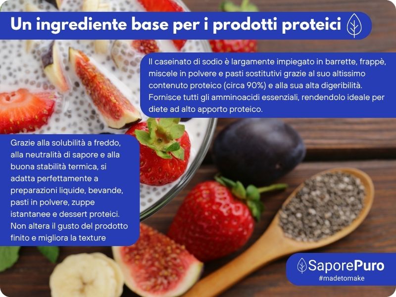 Caseinato di Sodio - 500gr - SaporePuro - Proteina pura da Latte (Caseina) - Gluten Free - SaporePuro