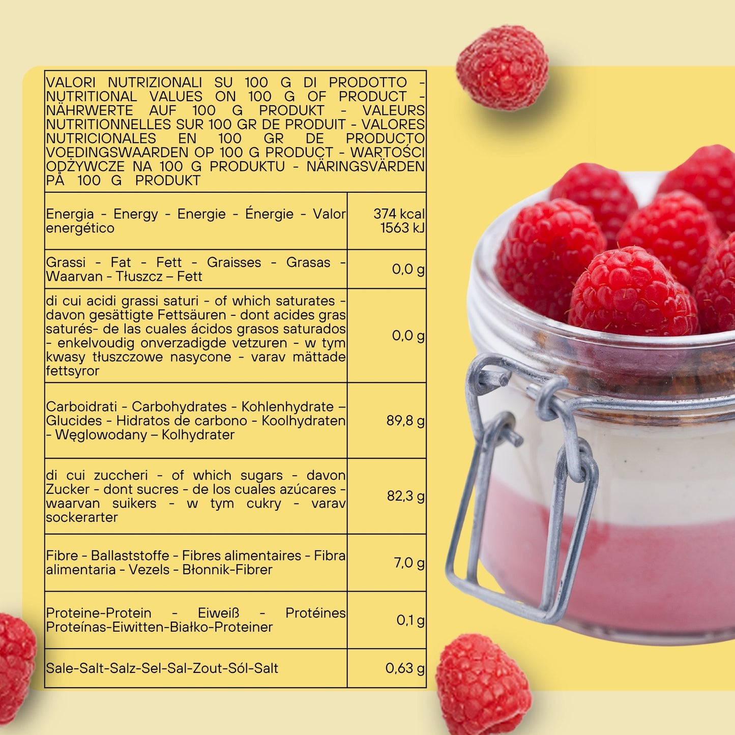 Preparato in polvere SaporePuro per panna cotta, miscela semilavorata per dolci cremosi e deliziosi, confezione con polvere bianca