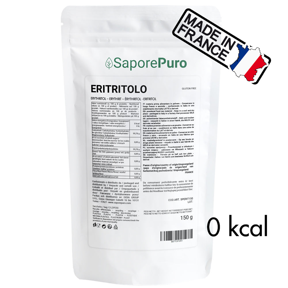 Eritritolo - 150gr - Origine Francia - Dolcificante 0kcal - SaporePuro