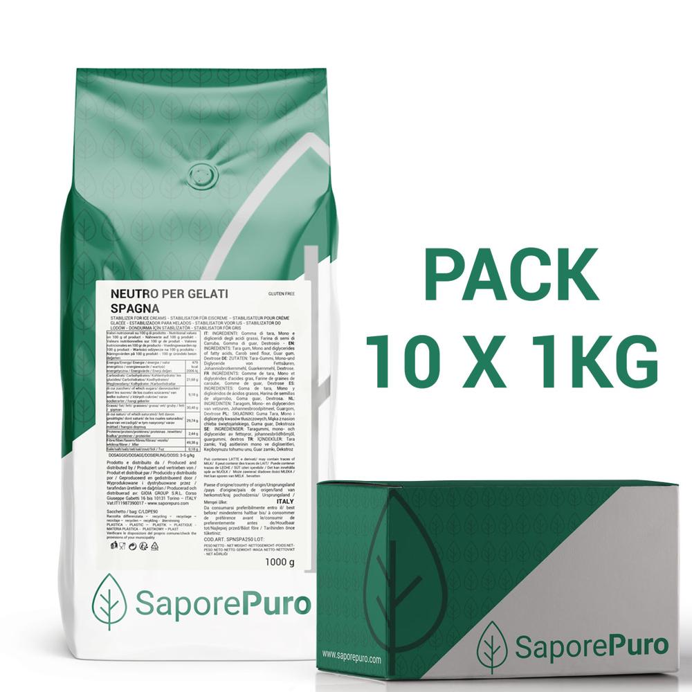 Busta di 1 kg di preparato stabilizzante SaporePuro per gelato, ideale per ottenere una consistenza cremosa e di alta qualità.