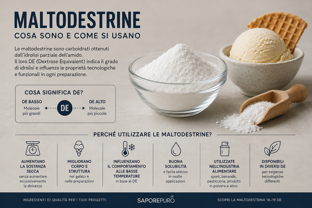 Maltodestrine integratore e nel gelato