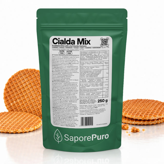 Preparato SaporePuro per cialde e tuiles senza glutine, confezione Cialda Mix