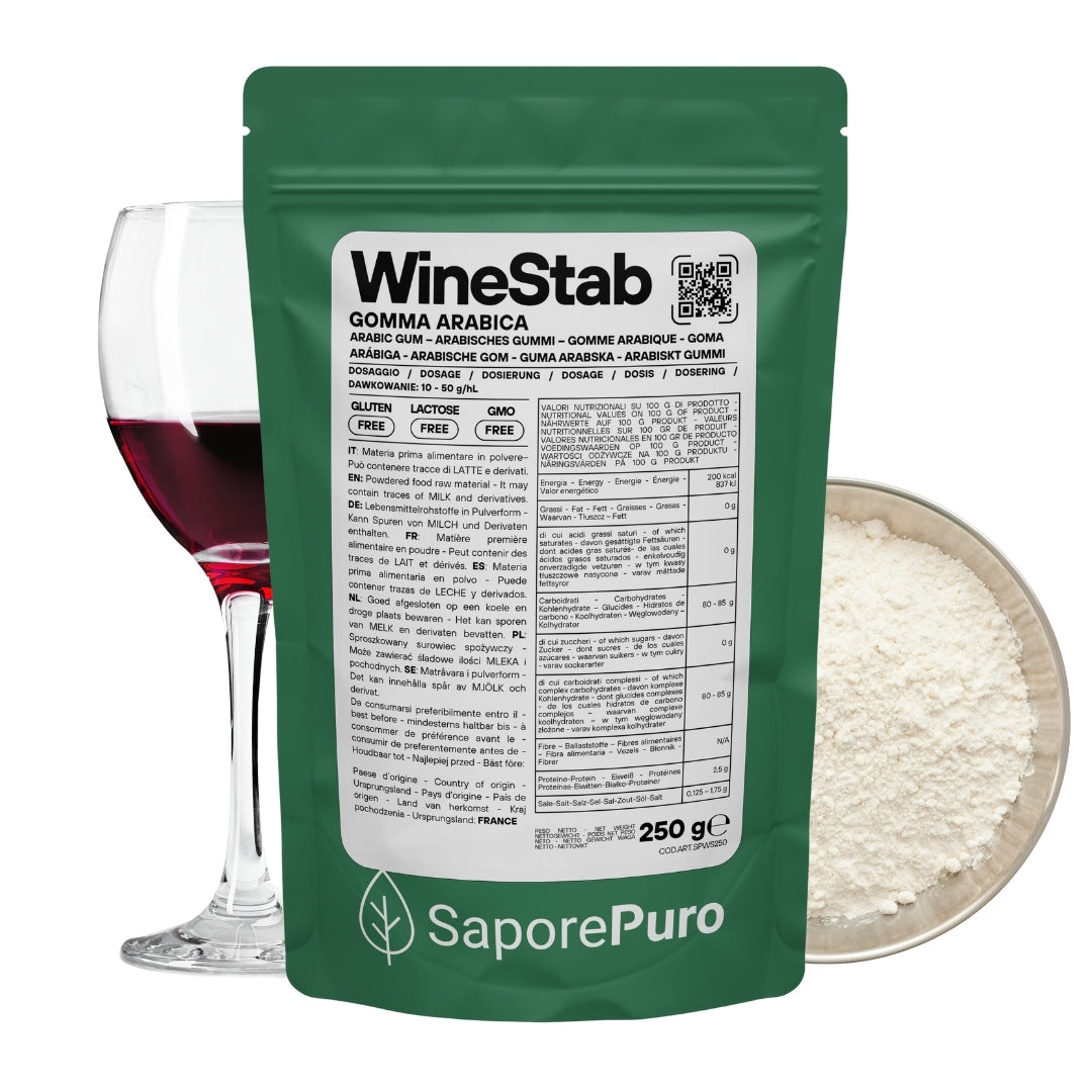 WineStab – Gomma Arabica Naturale per Stabilizzazione del Vino - SaporePuro