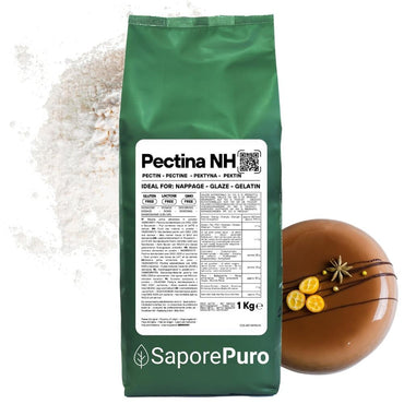 Pectina NH SaporePuro, polvere bianca ideale per nappage, gelatine e glasse, confezione con etichetta visibile