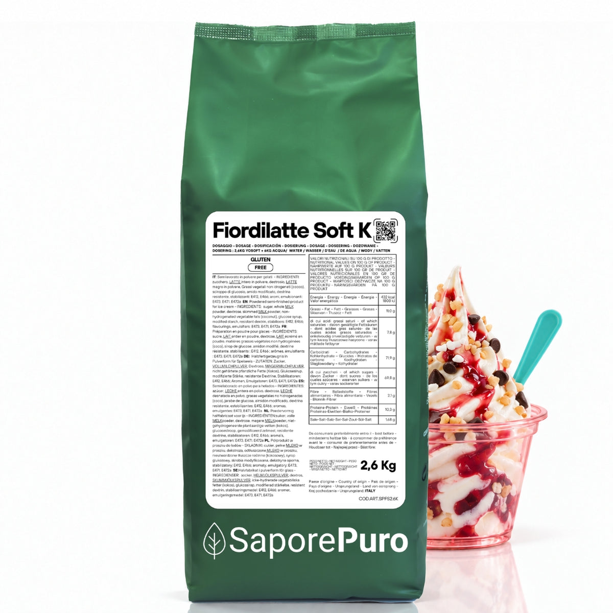 Fiordilatte Soft K – Basis für Soft-Eiscreme 2,6 kg