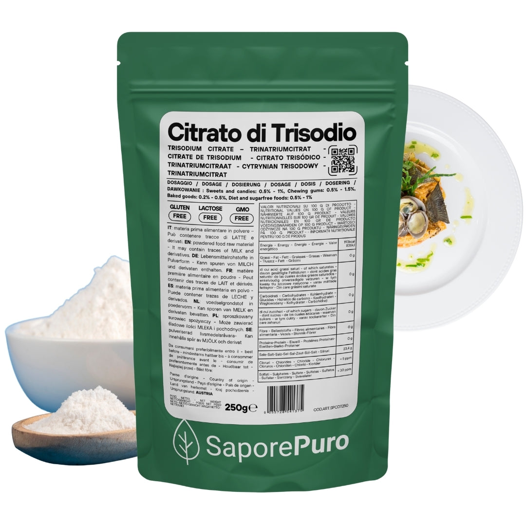 Citrato di Trisodio - E331iii - Regolatore di acidità alimentare - SaporePuro