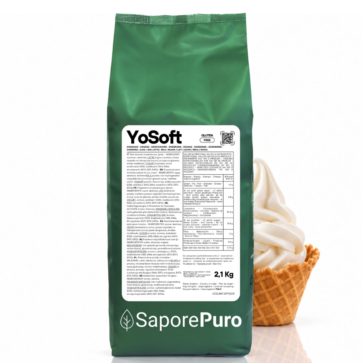 YoSoft - Base para Gelato Yogurt Soft - 2,1kg