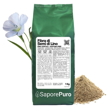 Fibra di semi di lino SaporePuro, addensante naturale per gelati, dolci e salse, senza additivi chimici, alternativa "E" pulita.