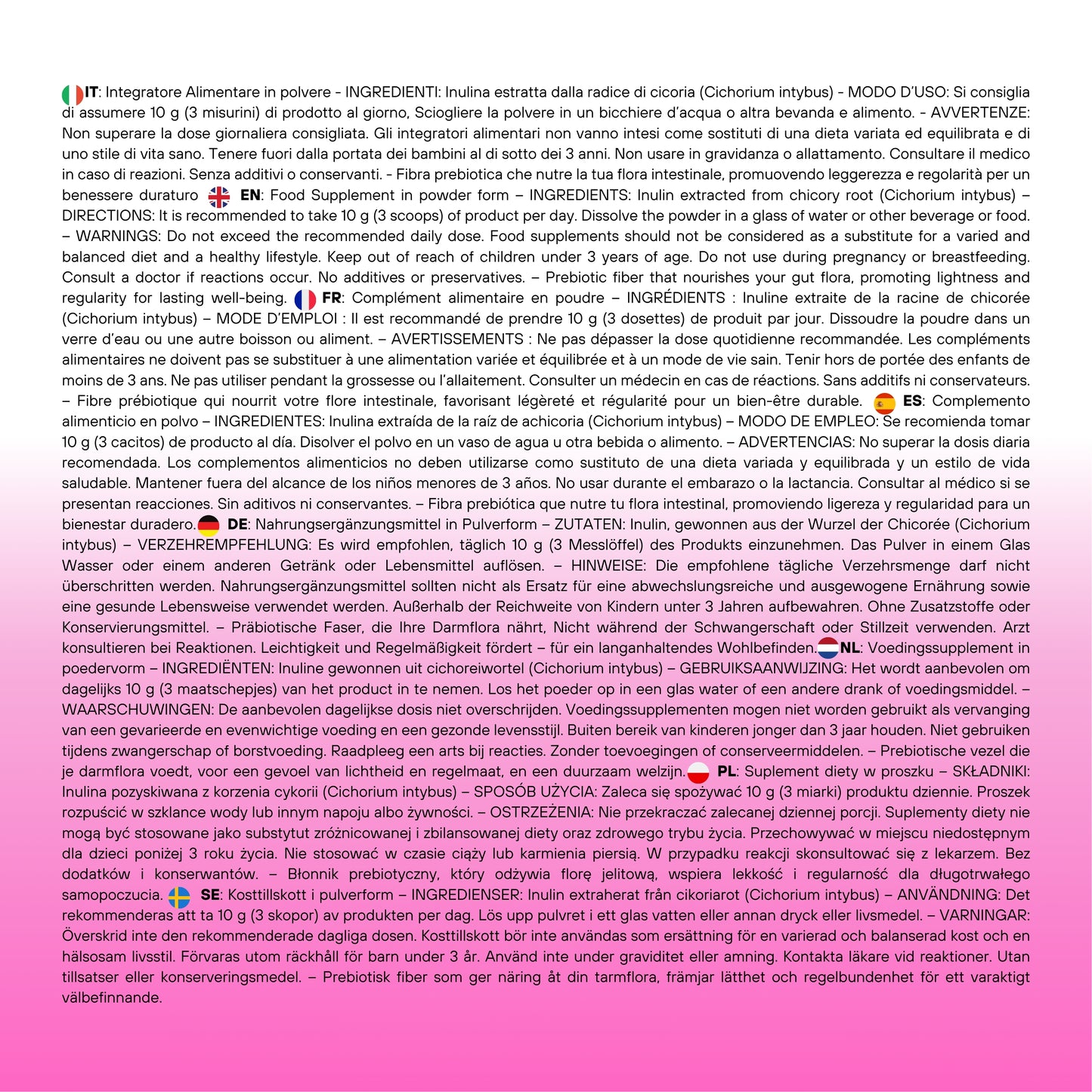 FeelGood - Inulina - Integratore Alimentare di fibre - SUPPLEMENTS - SaporePuro