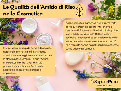 Amido di riso - Amido Nativo 100% Origine Italia - SaporePuro