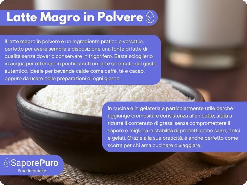 Latte Magro in Polvere - 1kg - Origine E.U. - SaporePuro