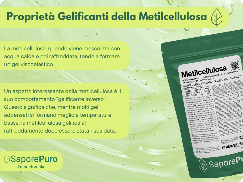 Metilcellulosa Alimentare SaporePuro - Addensante e Gelificante - SaporePuro