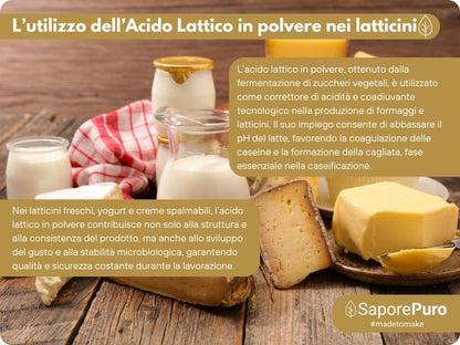 Acido Lattico in Polvere - 1kg - SaporePuro