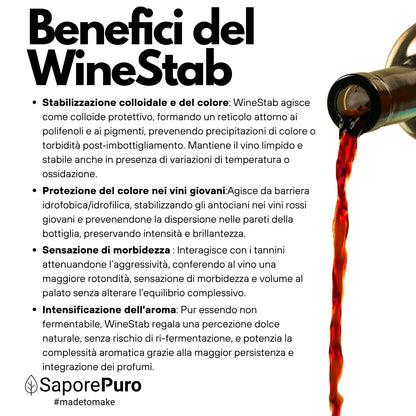 WineStab – Gomma Arabica Naturale per Stabilizzazione del Vino - SaporePuro