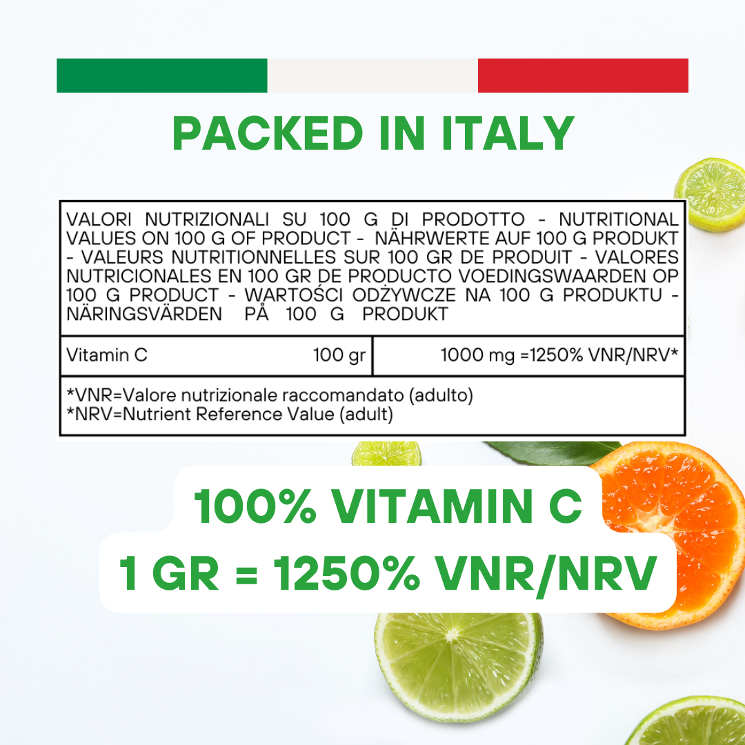 Acido Ascorbico (Vitamina C): Il Nutriente Essenziale per le tue ricette! - (E300) - Confezionato in Italia