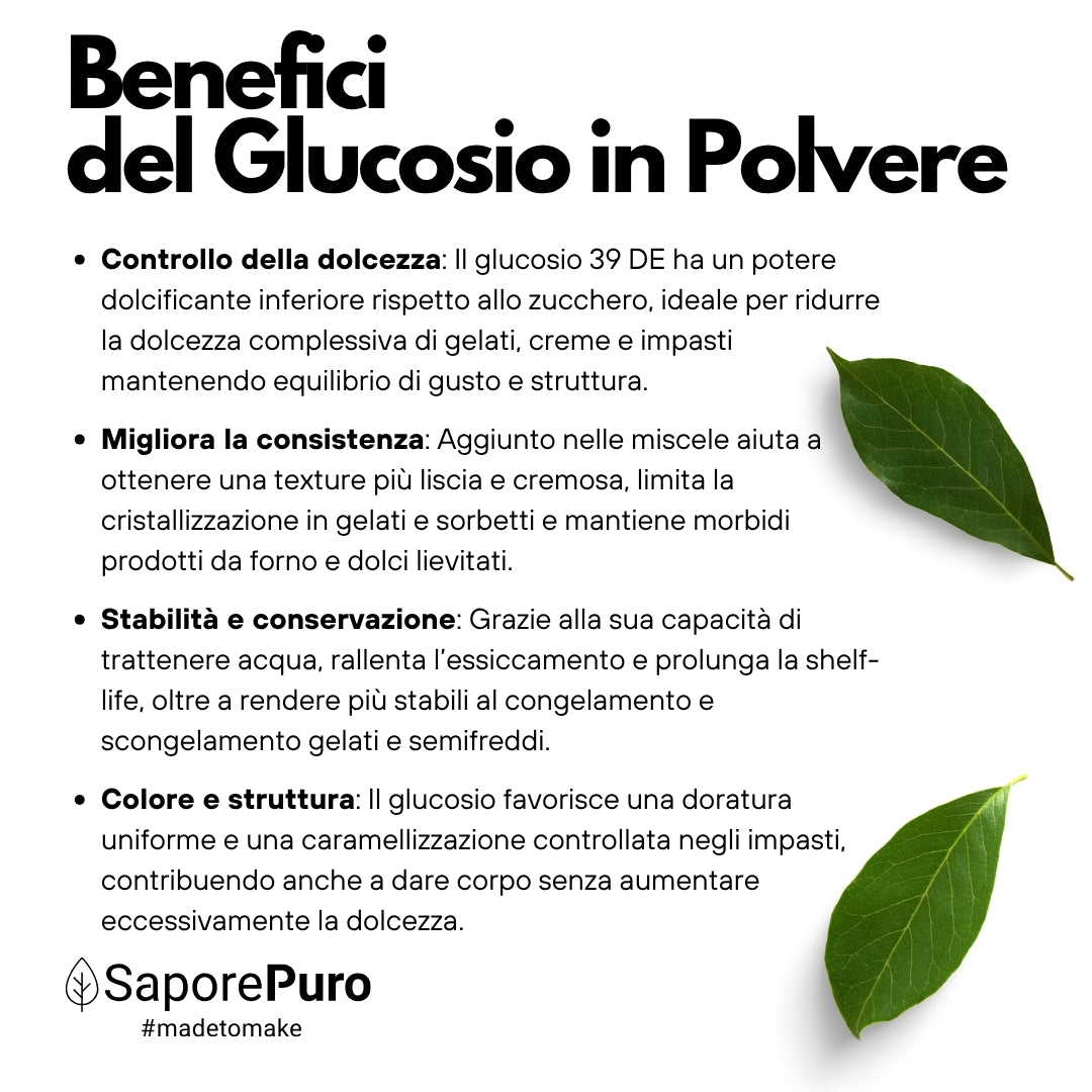 Sciroppo di glucosio in polvere 38-39DE - 1 kg - SaporePuro