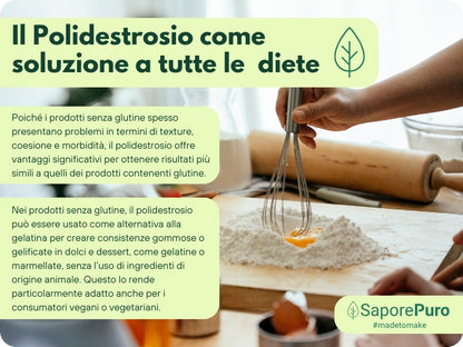 Polidestrosio - Sostituto dello Zucchero - Migliora la texture, riduce le calorie e supporta la salute intestinale - SaporePuro