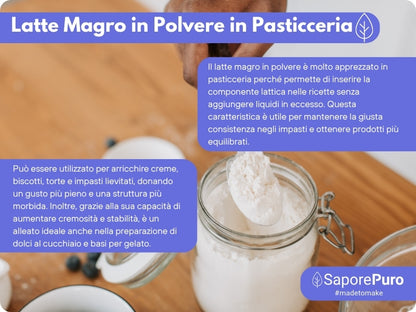 Latte Magro in Polvere - 1kg - Origine E.U. - SaporePuro