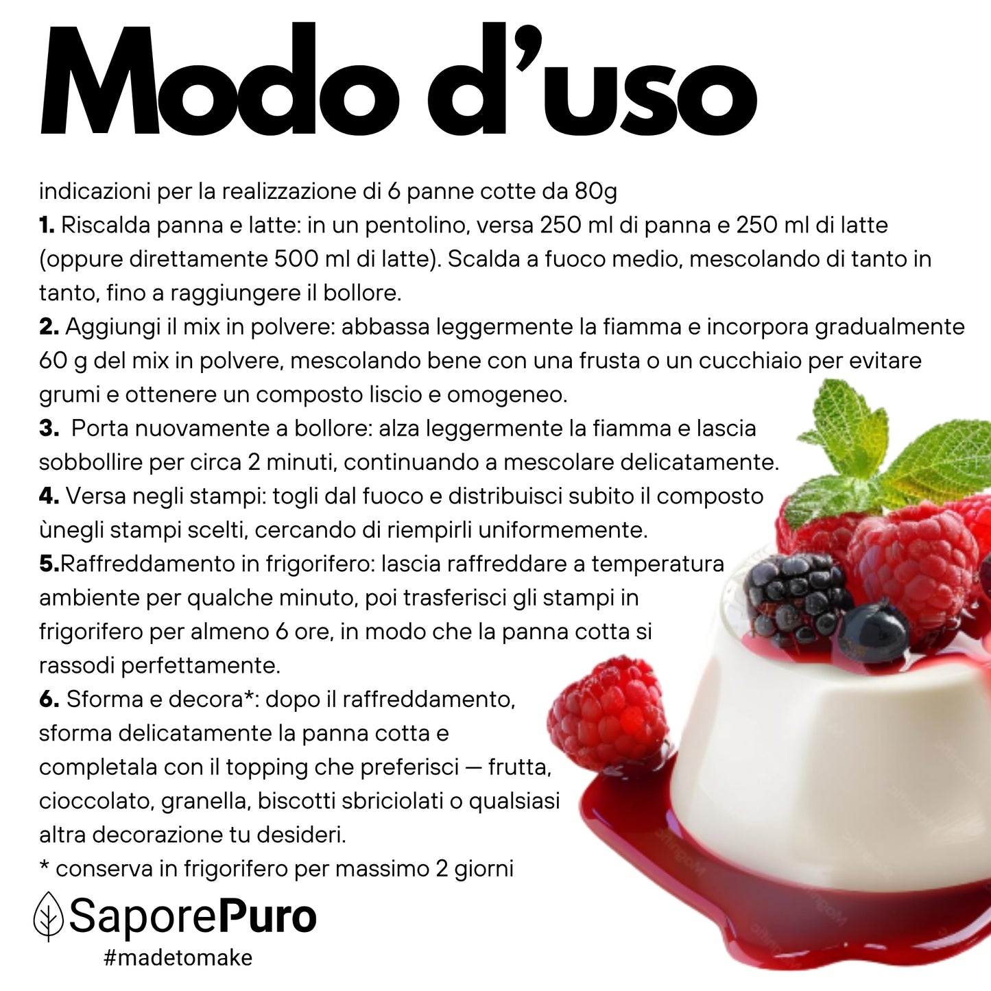 Panna Cotta Mix – Pulverförmiges Halbfertigprodukt für Panna Cotta