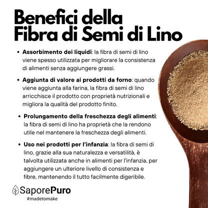 Fibra di semi di Lino  - Addensante Naturale - Sostituto "E" Clean Label - Per gelati, dolci e salse. - SaporePuro