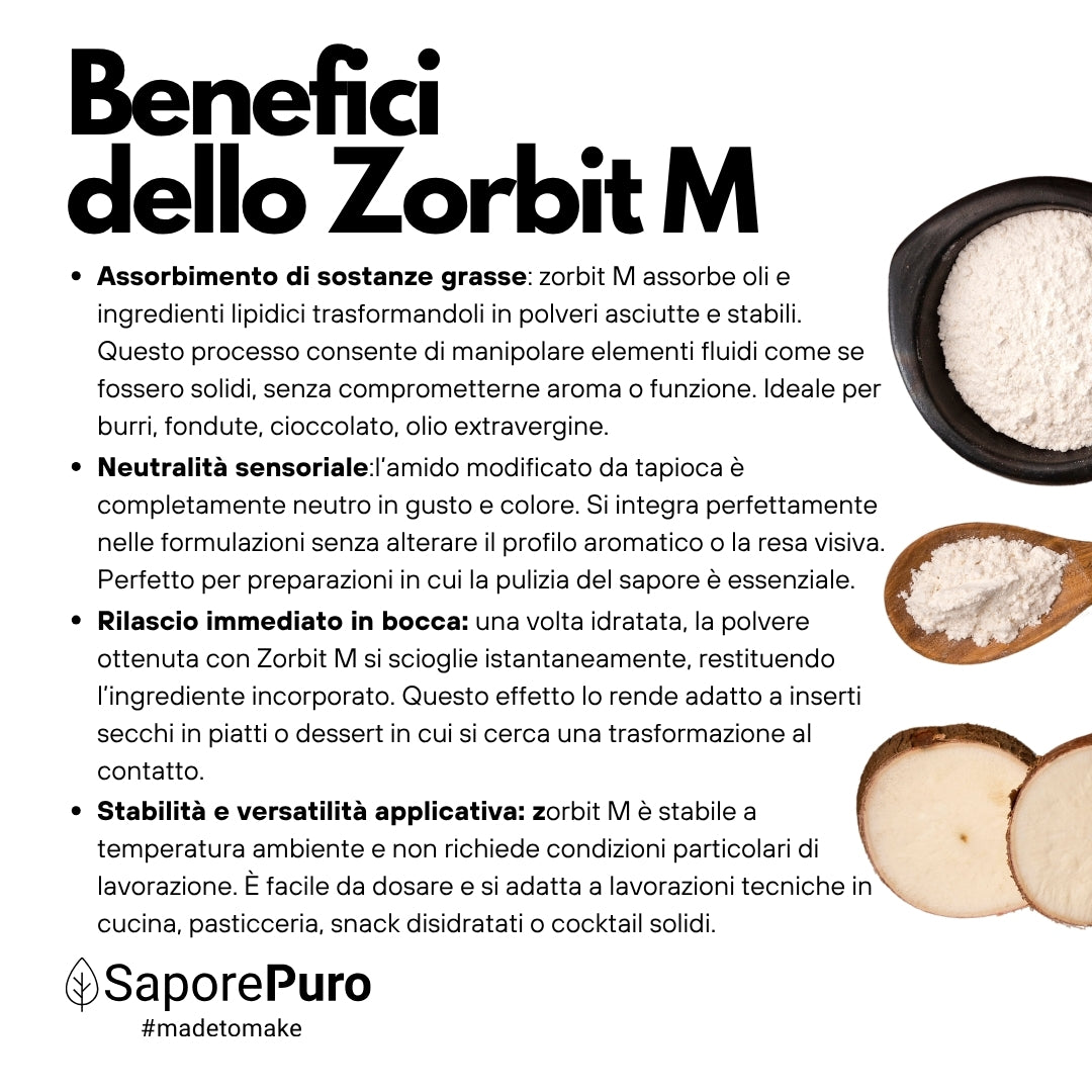 Zorbit M - Amido modificato da Tapioca - Maltodestrina Derivata dalla Tapioca - SaporePuro