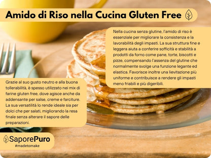 Amido di riso - Amido Nativo 100% Origine Italia - SaporePuro