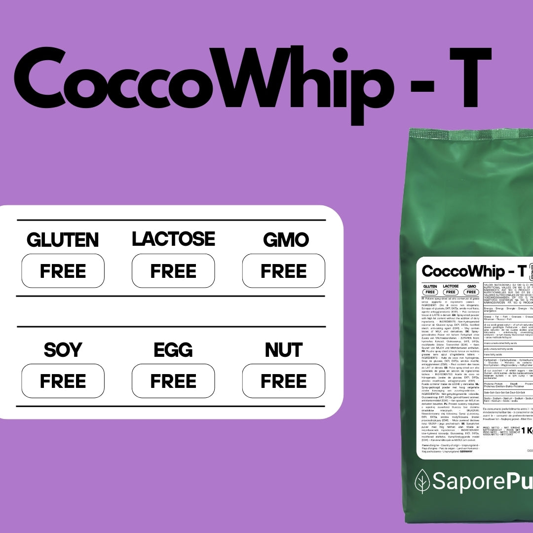CoccoWhip  - Grasso di Cocco Montante - 1kg - Vegan - Per gelati e preparazioni di pasticceria - SaporePuro