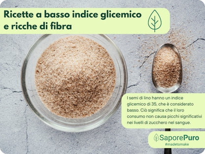 Fibra di semi di Lino  - Addensante Naturale - Sostituto "E" Clean Label - Per gelati, dolci e salse. - SaporePuro