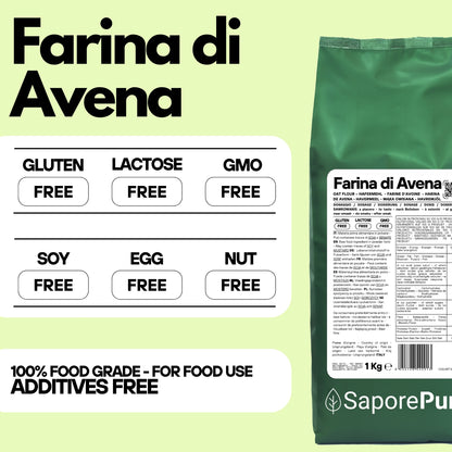 Farina di Avena 1Kg - Farina senza Glutine - SaporePuro