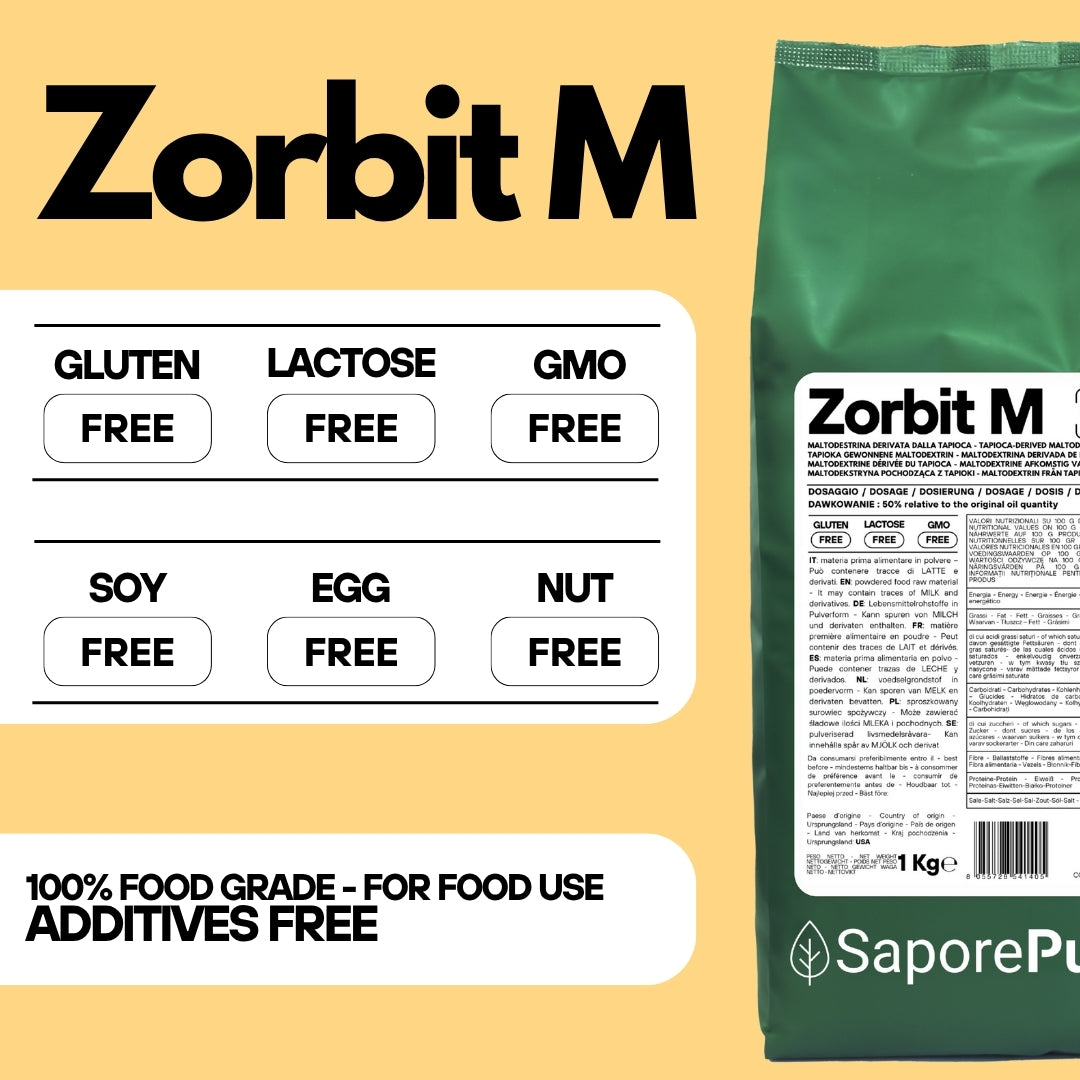 Zorbit M - Amido modificato da Tapioca - Maltodestrina Derivata dalla Tapioca - SaporePuro