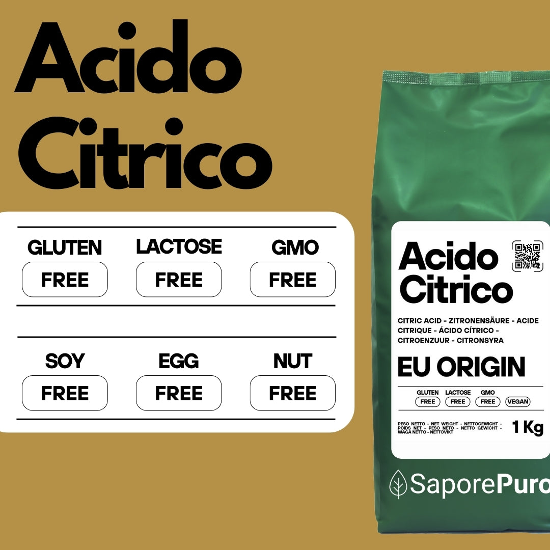Acido Citrico - Cockatail, Vino, Pulizie, Enologia - Made in EU - SaporePuro