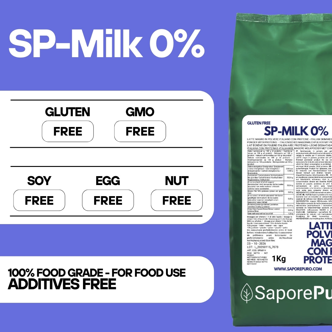 Italian skimmed milk powder with more proteins - substitute for classic milk powder for ice cream, pastry and other uses - SP MILK