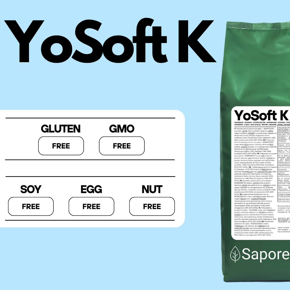 YoSoft K - Base for Soft Yogurt Ice Cream - 2.6kg