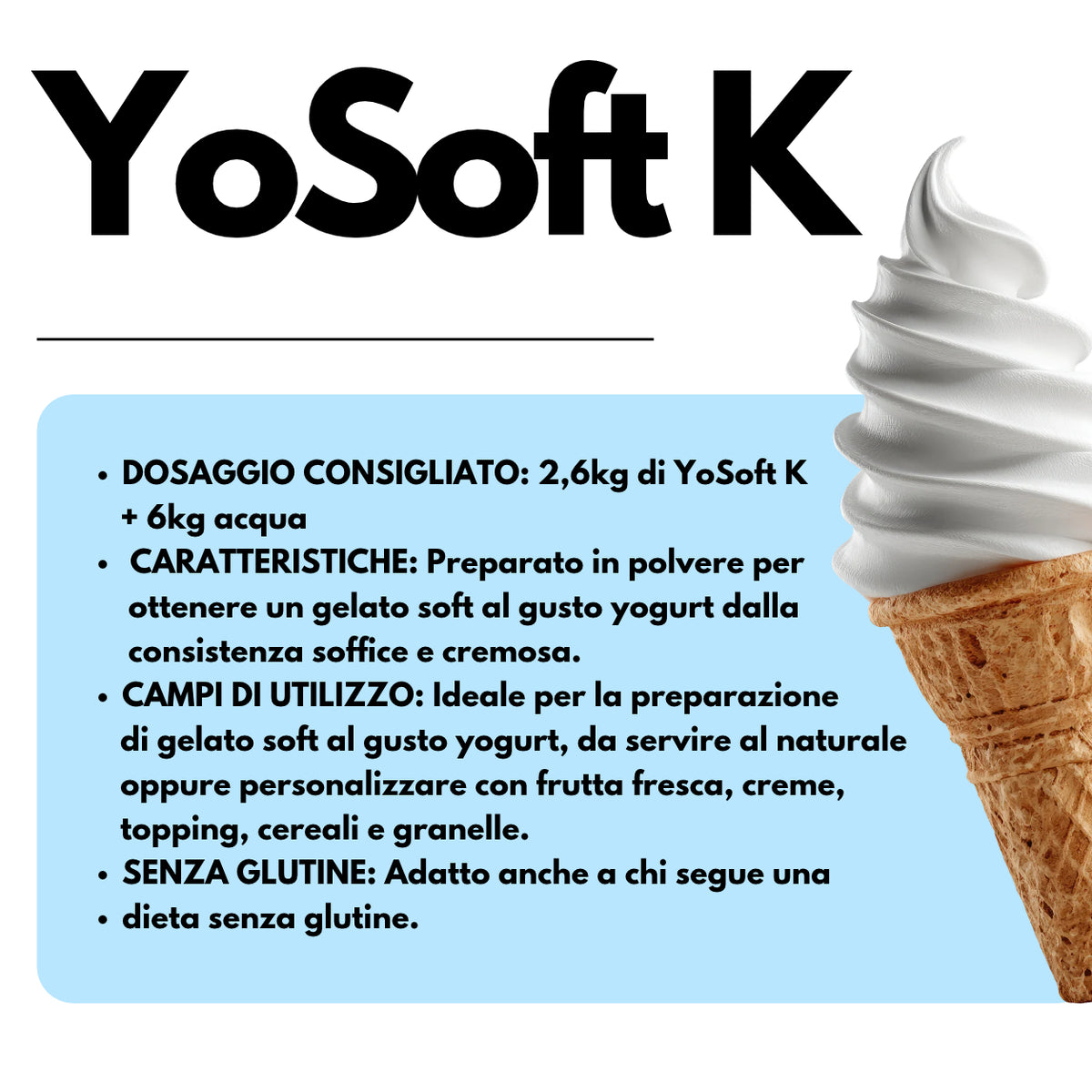 YoSoft K - Base for Soft Yogurt Ice Cream - 2.6kg