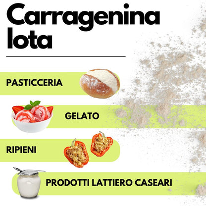Emulsionante Carragenina Iota E407 SaporePuro, gelificante elastico in confezione con etichetta visibile.