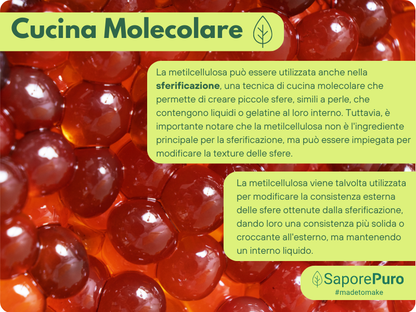 Metilcellulosa Alimentare SaporePuro - Addensante e Gelificante - SaporePuro
