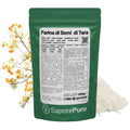 Farina di Semi di Tara e gomma di Tara SaporePuro, origine Perù, confezionata in Italia, naturale e biologica, per cucina e pasticceria.