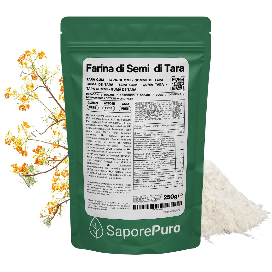 Farina di Semi di Tara - Gomma di Tara - Origine Perù - E417 - Confezionato in Italia - SaporePuro