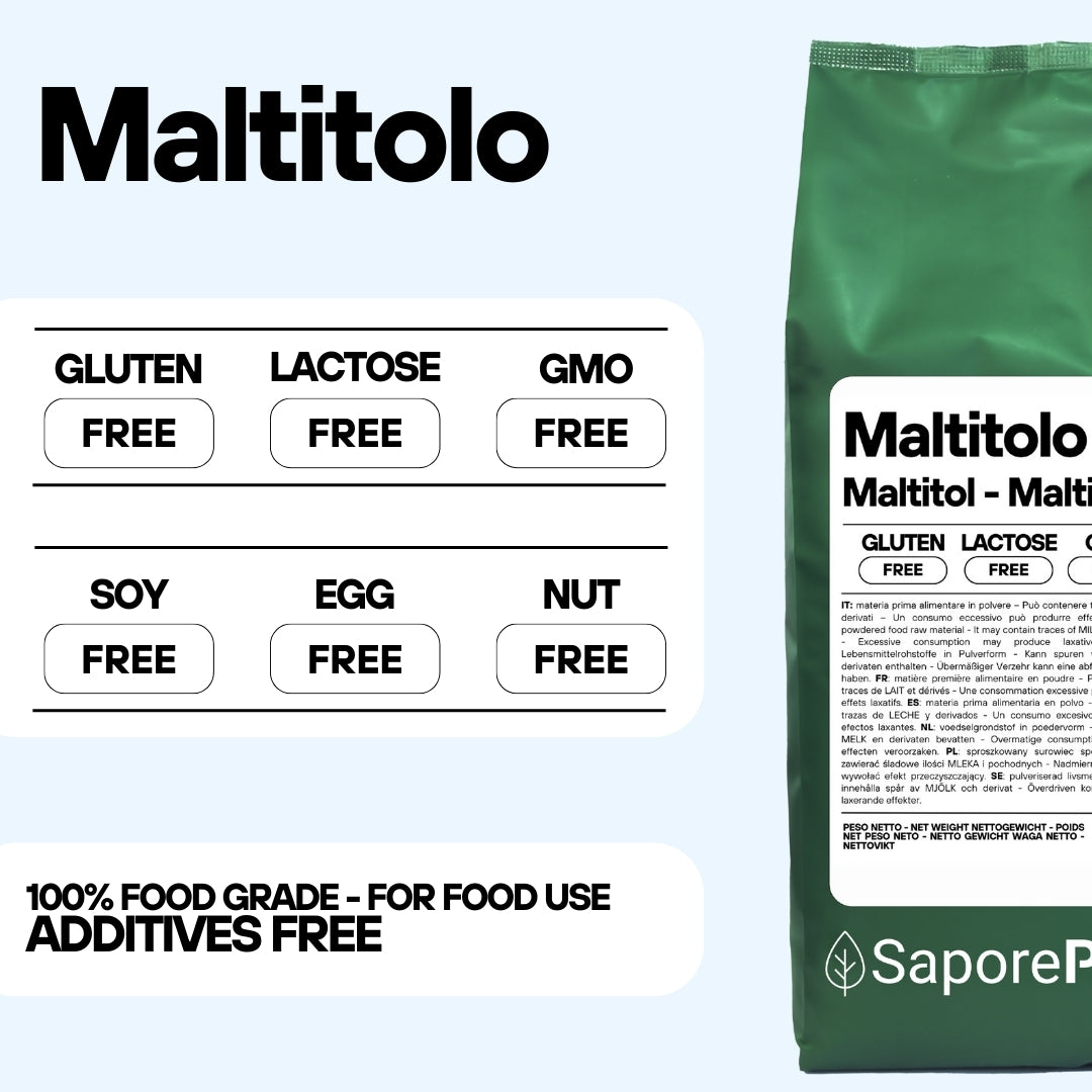 Maltitolo in polvere - 1Kg - Confezionato in Italia - SaporePuro