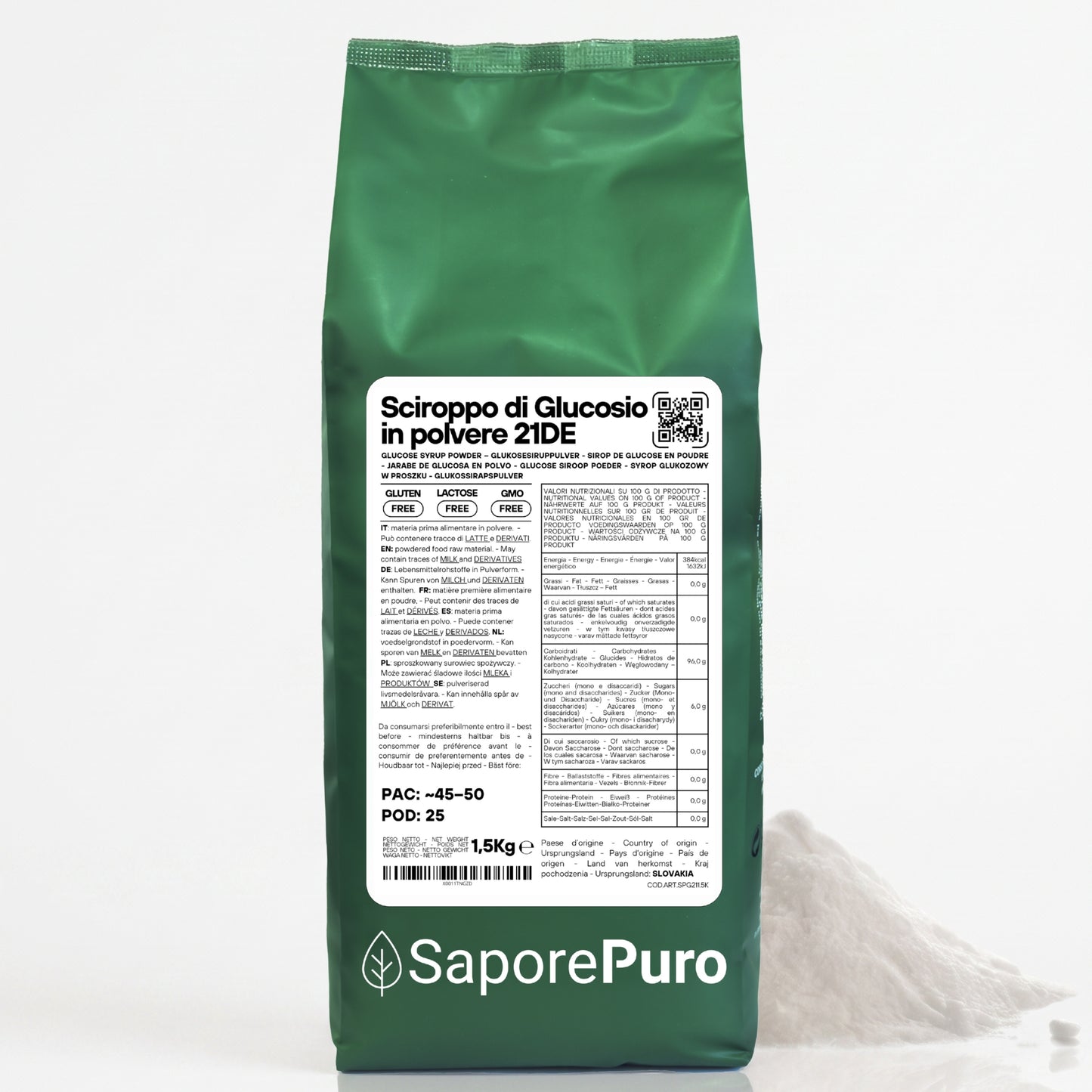 Sciroppo di glucosio in polvere 21DE - Zucchero