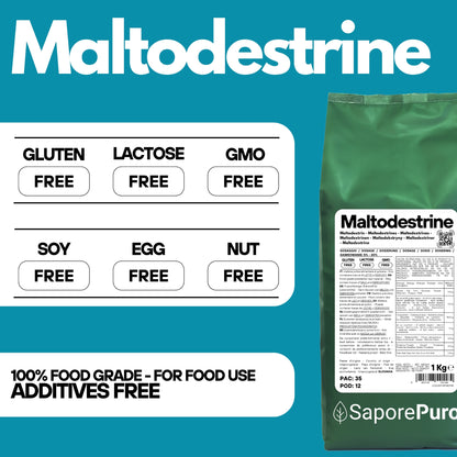 Maltodestrine 18-19DE - Confezionato in Italia - Zucchero a lento rilascio - per Gelati