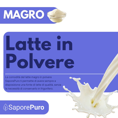 Latte Magro in Polvere - 1kg - Origine E.U., trasformato in Italia - SaporePuro