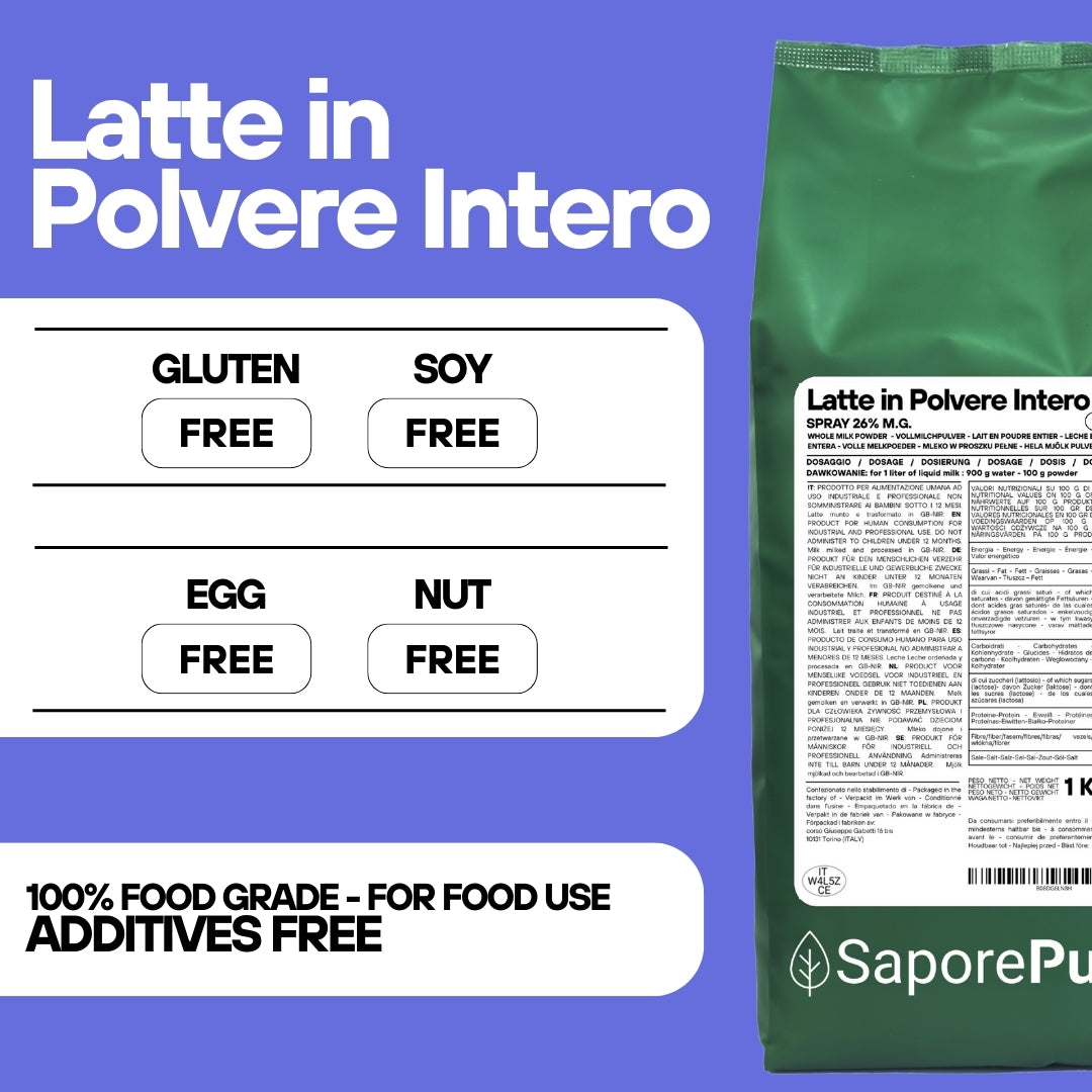 Latte Intero in Polvere - 1Kg - Latte Origine U.E. - SaporePuro