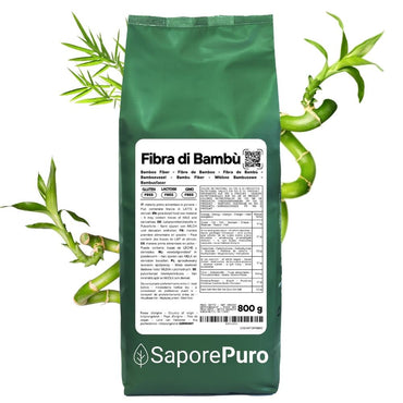 Fibra di bambù naturale di SaporePuro, ingrediente per prodotti caseari, da forno e gelati, origine Germania.