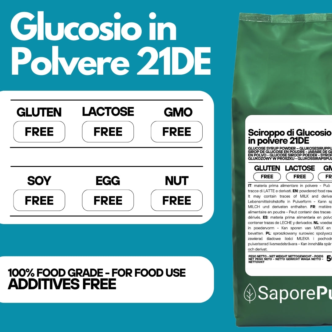 Sciroppo di glucosio in polvere 21DE - 500 gr - SaporePuro