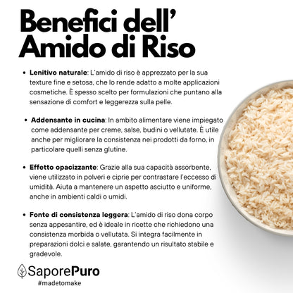 Amido di riso - Amido Nativo 100% Origine Italia - SaporePuro