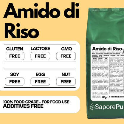 Amido di riso - Amido Nativo 100% Origine Italia - SaporePuro
