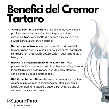 Cremor Tartaro - E336i - Agente lievitante e stabilizzante - SaporePuro